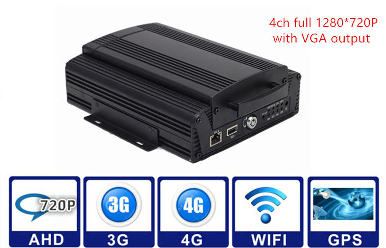 2TB HDD 3G / 4G WIFI GPS G - sensor Car Mobile DVR 4CH AHD 720P Vehicle MDVR