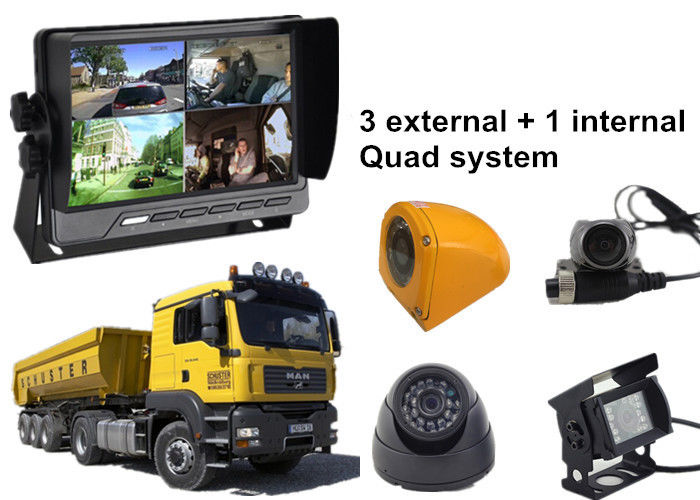 Lorry 4 Security Camera Car DVR AHD 3G GPS WIFI Quad Monitor System